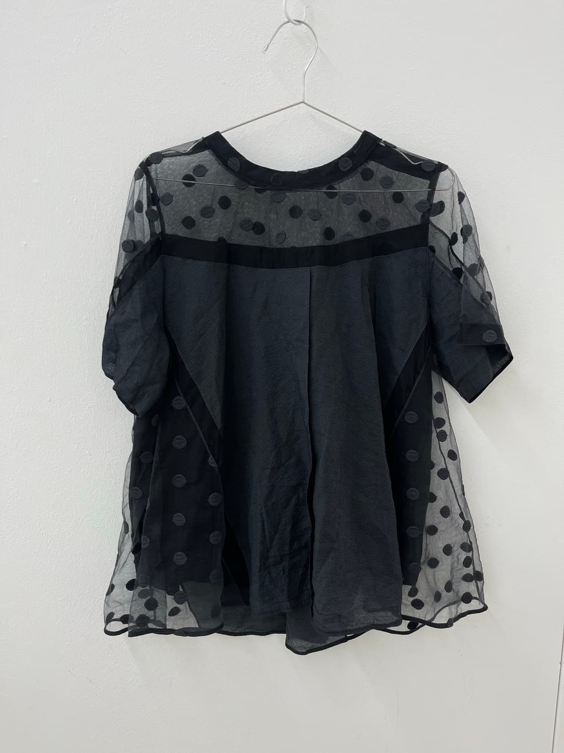 VINTAGE Dot see-through mesh shirt 상품이미지1