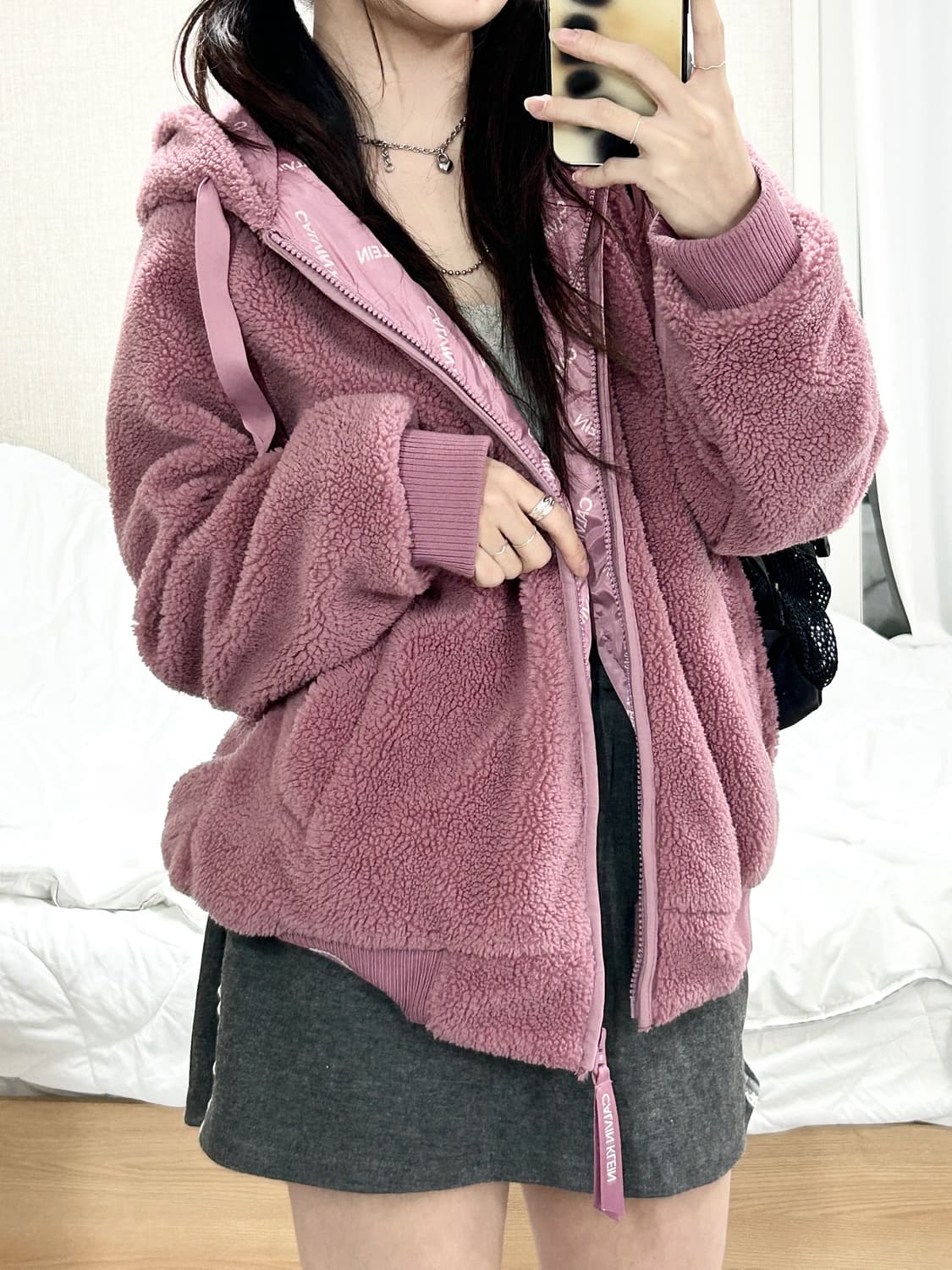 캘빈클라인 핑크 뽀글이 자켓 상품이미지2