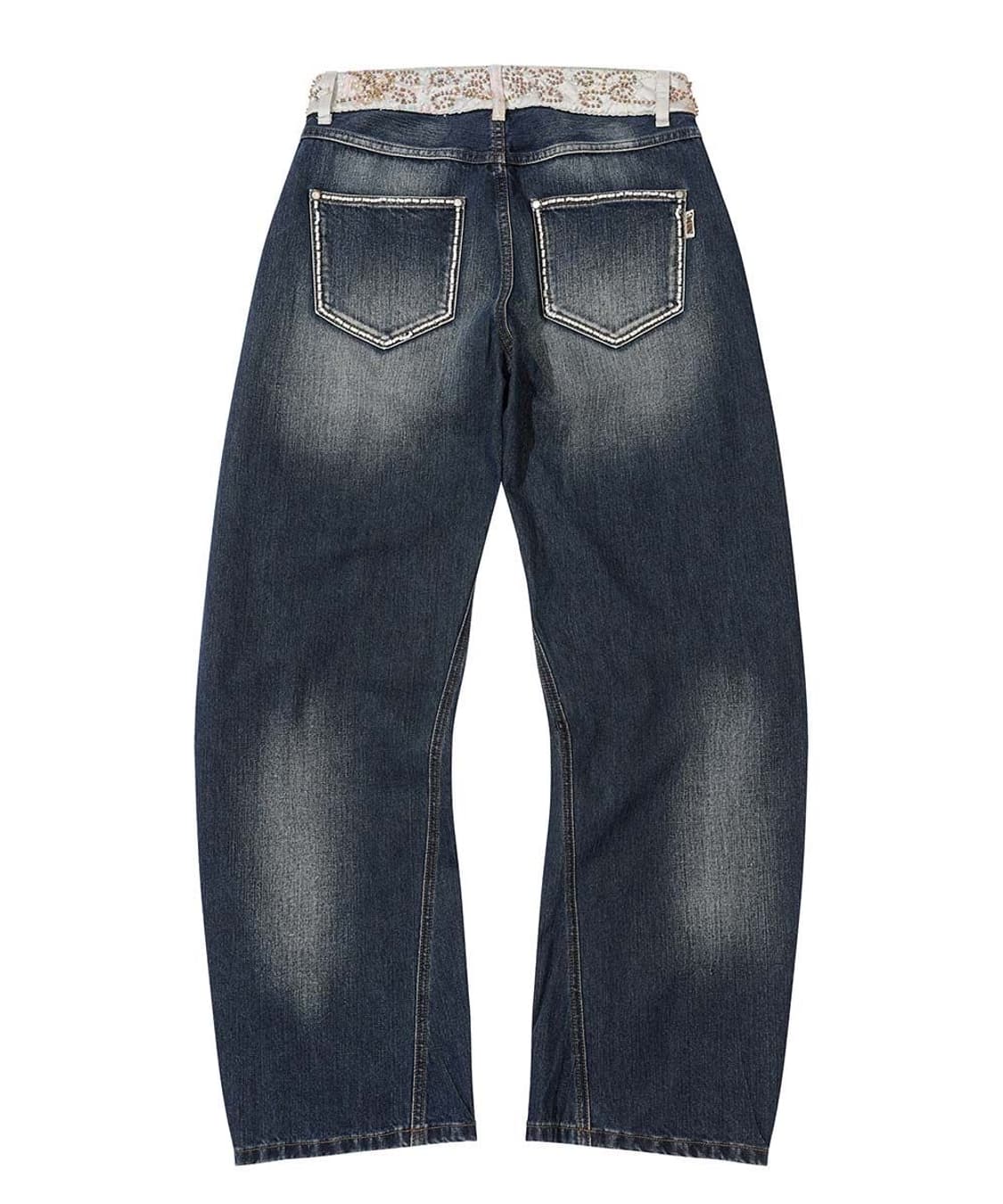 스컬프터 Beaded Waist Denim Pants Indigo Blu 상품이미지3