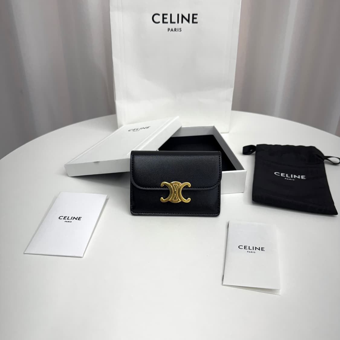 [풀박스] 셀린느 트리오페 플랩 카드지갑 블랙 상품이미지1