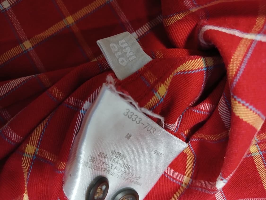 유니클로 코튼 체크 셔츠 상품이미지2