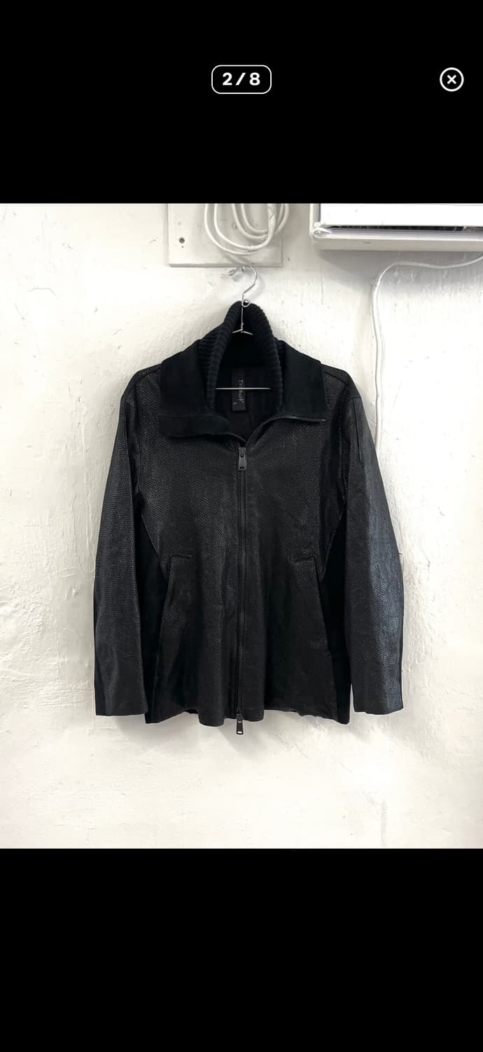 트랜짓 파이톤 가공 램스킨 레더 하이넥자켓 상품이미지2