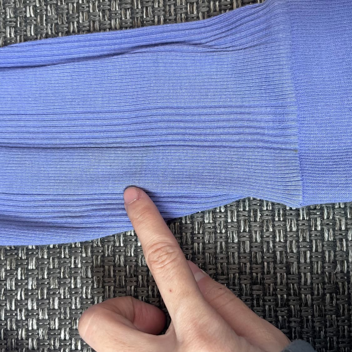  콤사이즘 보라 체크 니트 후드집업 M 상품이미지8