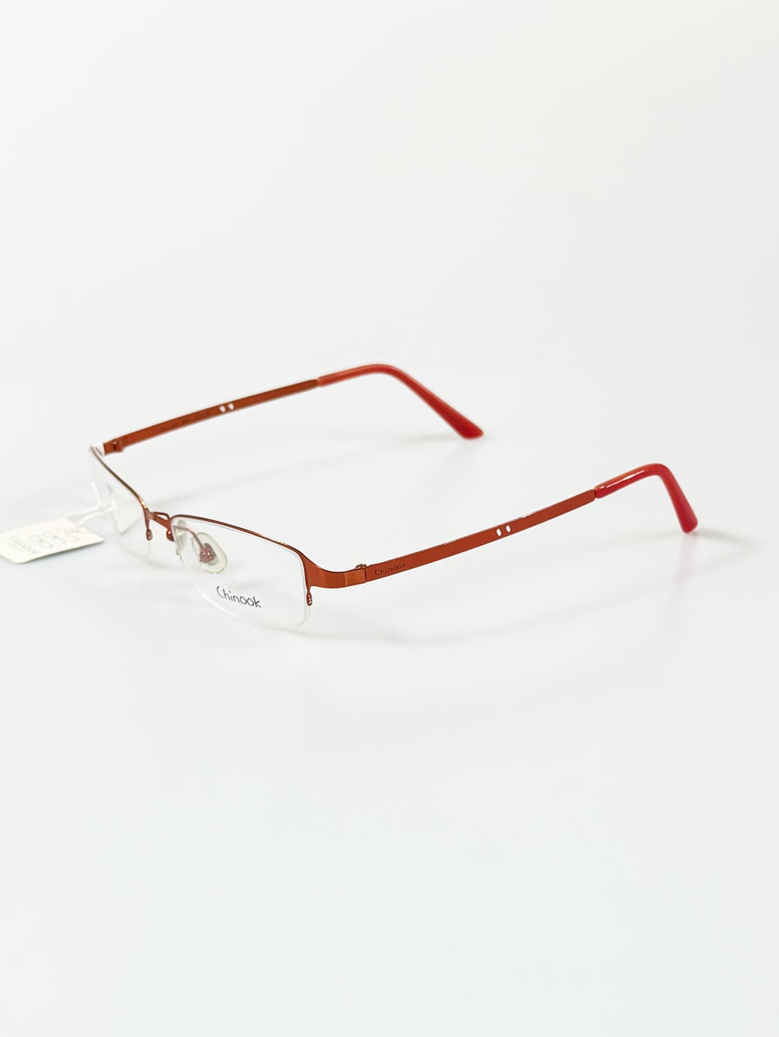 CHINOOK 오렌지 메탈 반무테 스퀘어 빈티지 안경 상품이미지3