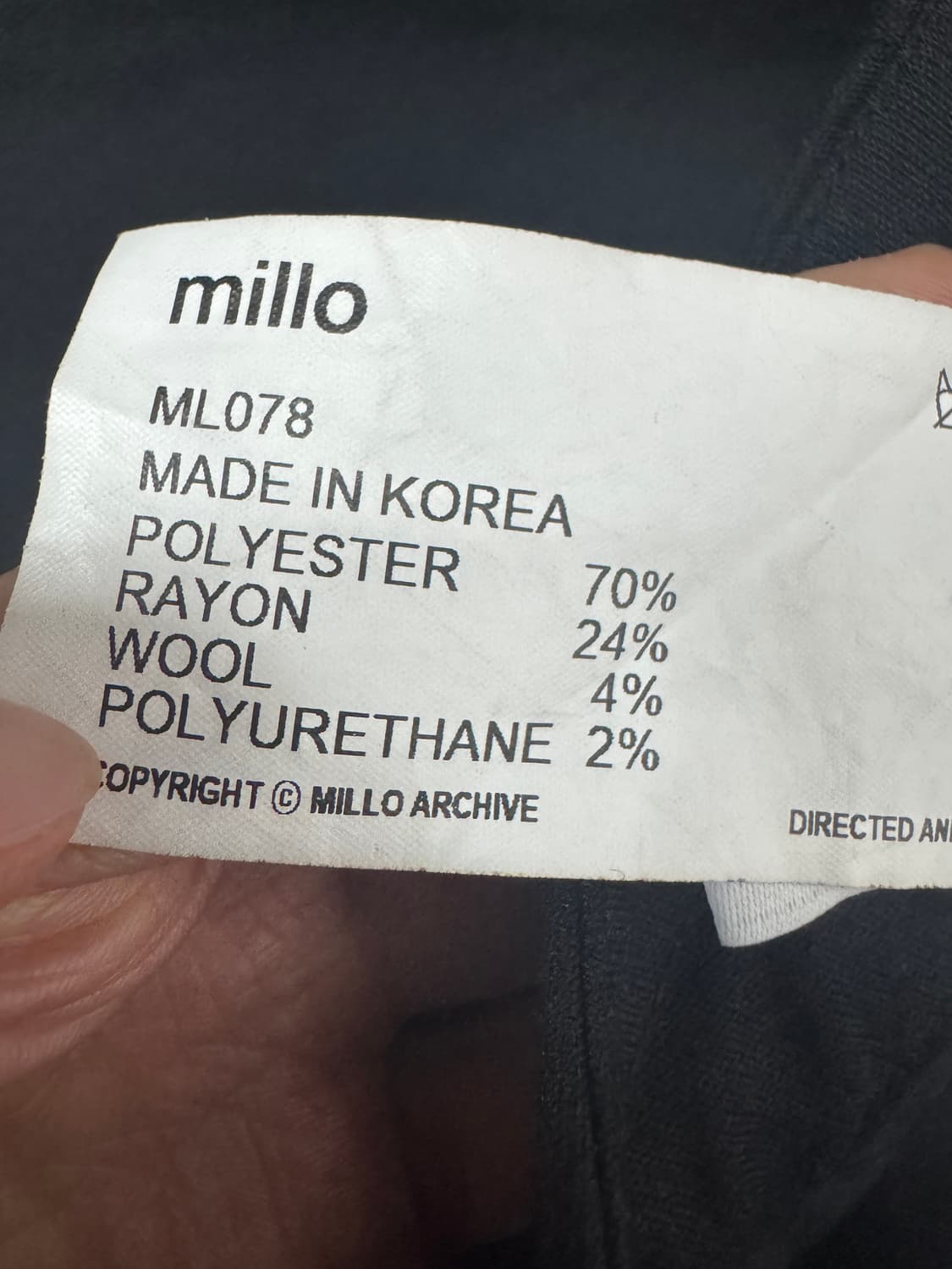 밀로 아카이브 블랙 와이드 슬랙스 M 상품이미지5