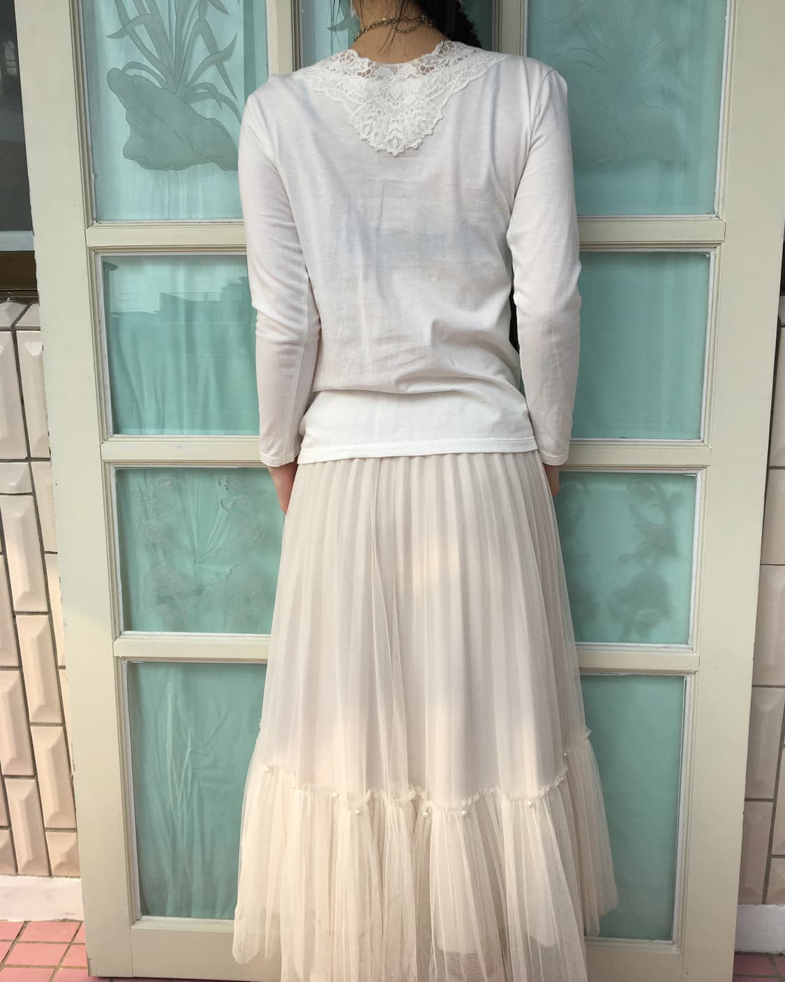 Lace trimming sleeve 상품이미지5