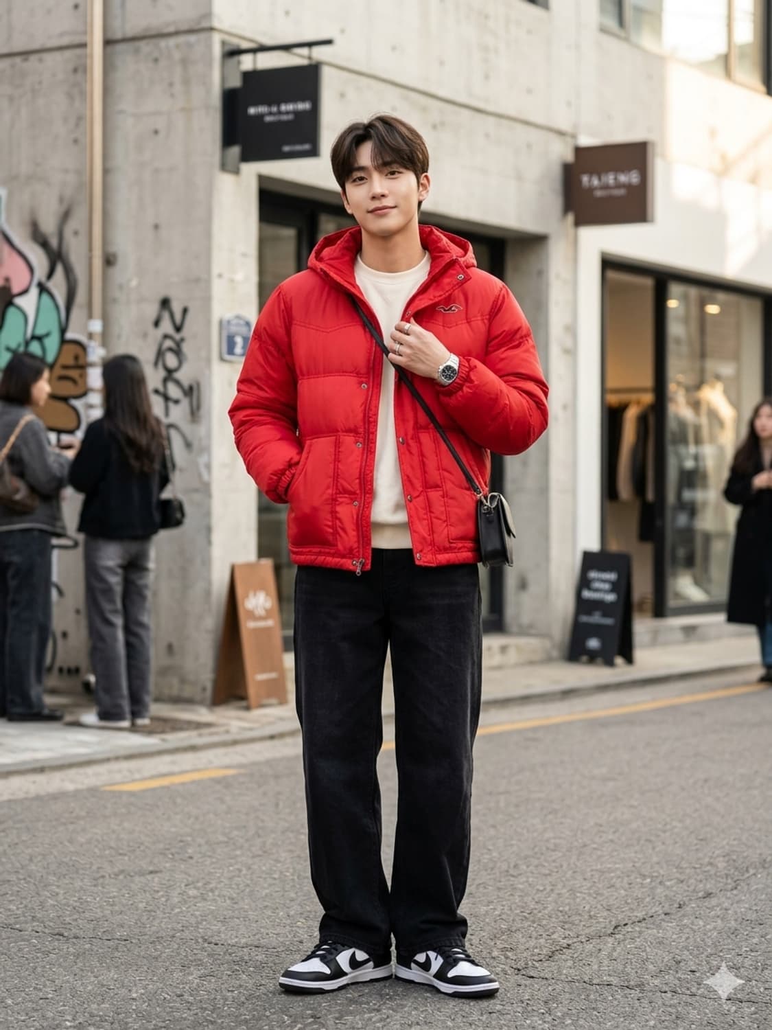 홀리스터 레돈도 레드 다운 후드 패딩 상품이미지1