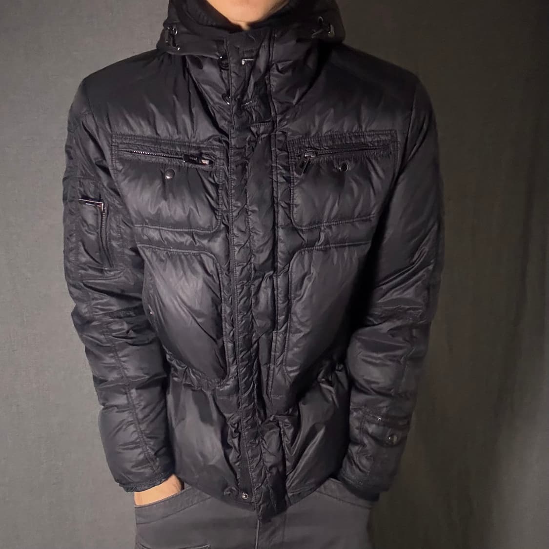 y2k 블랙 후드 패딩 점퍼 상품이미지1