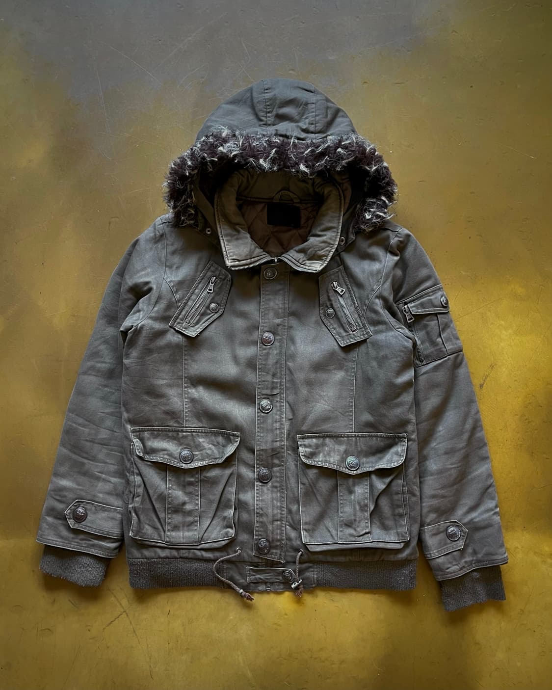 90-00s Madifced Gothic Fur Hood Jacket 상품이미지4