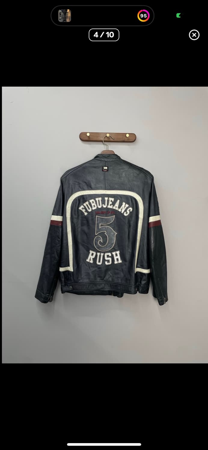 후부 빅로고 바이커 레더자켓 A2857 상품이미지4