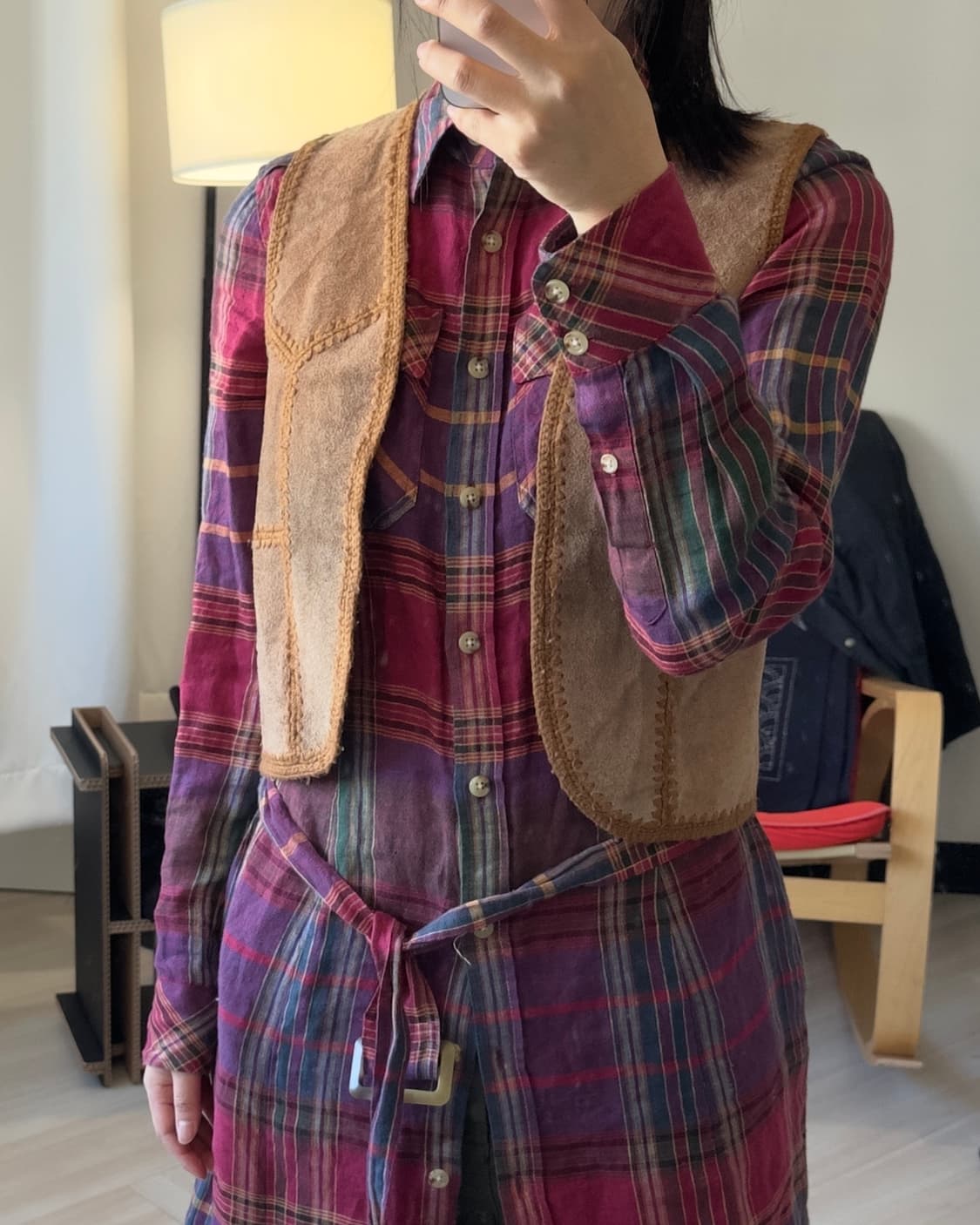 [Vintage] Suede Knit Vest (Camel) 상품이미지5