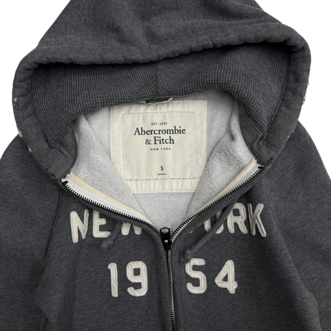 아베크롬비 센터로고 그레이 후드집업 S 상품이미지5