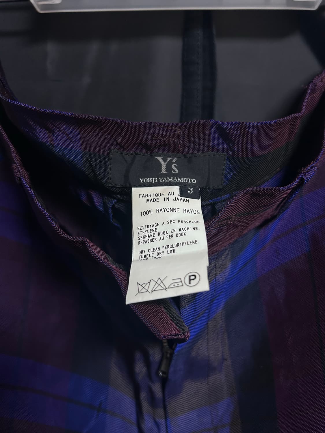 요지야마모토 레이온 체크 팬츠 상품이미지2