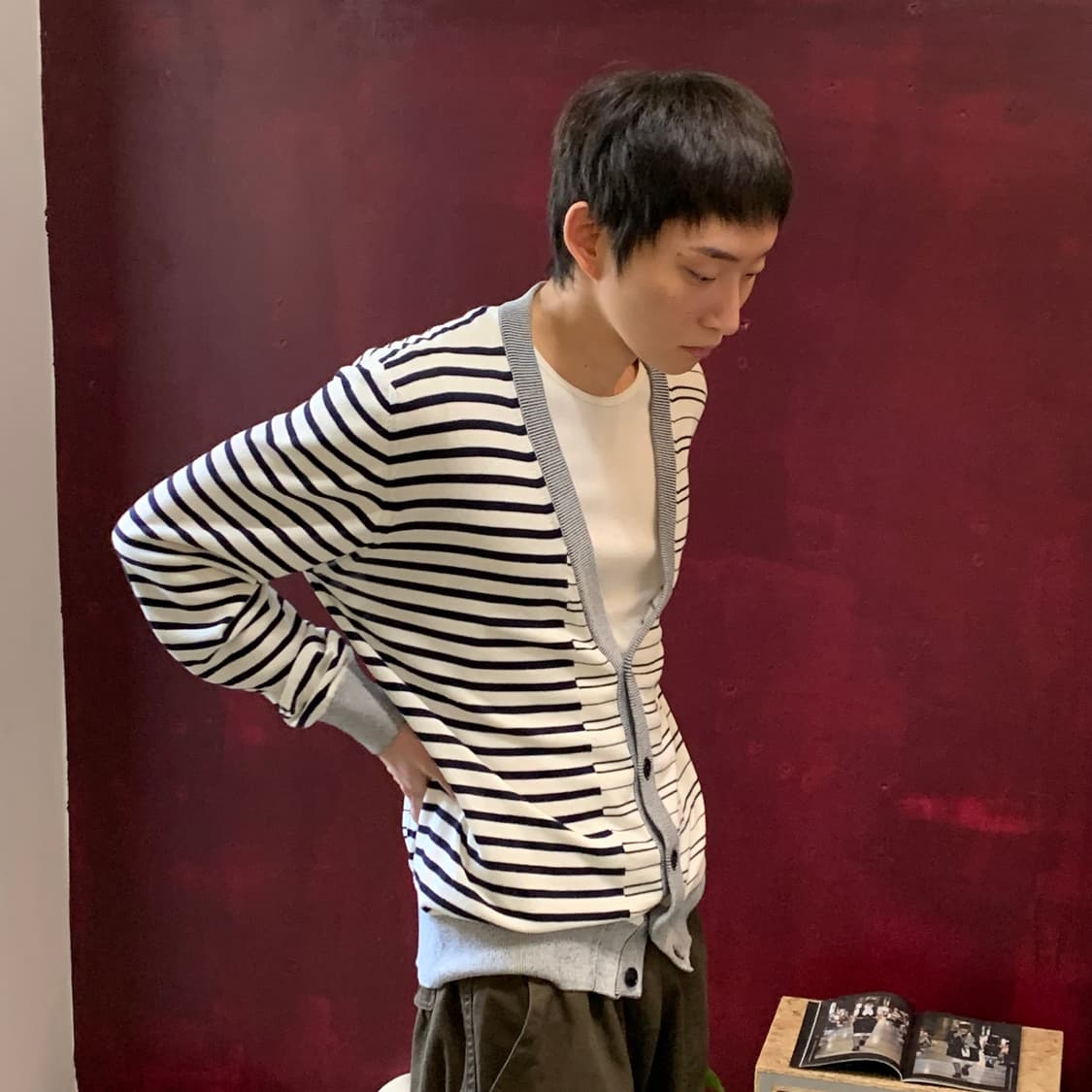 메종 마르지엘라 스티치 엘보 패치 가디건 상품이미지4