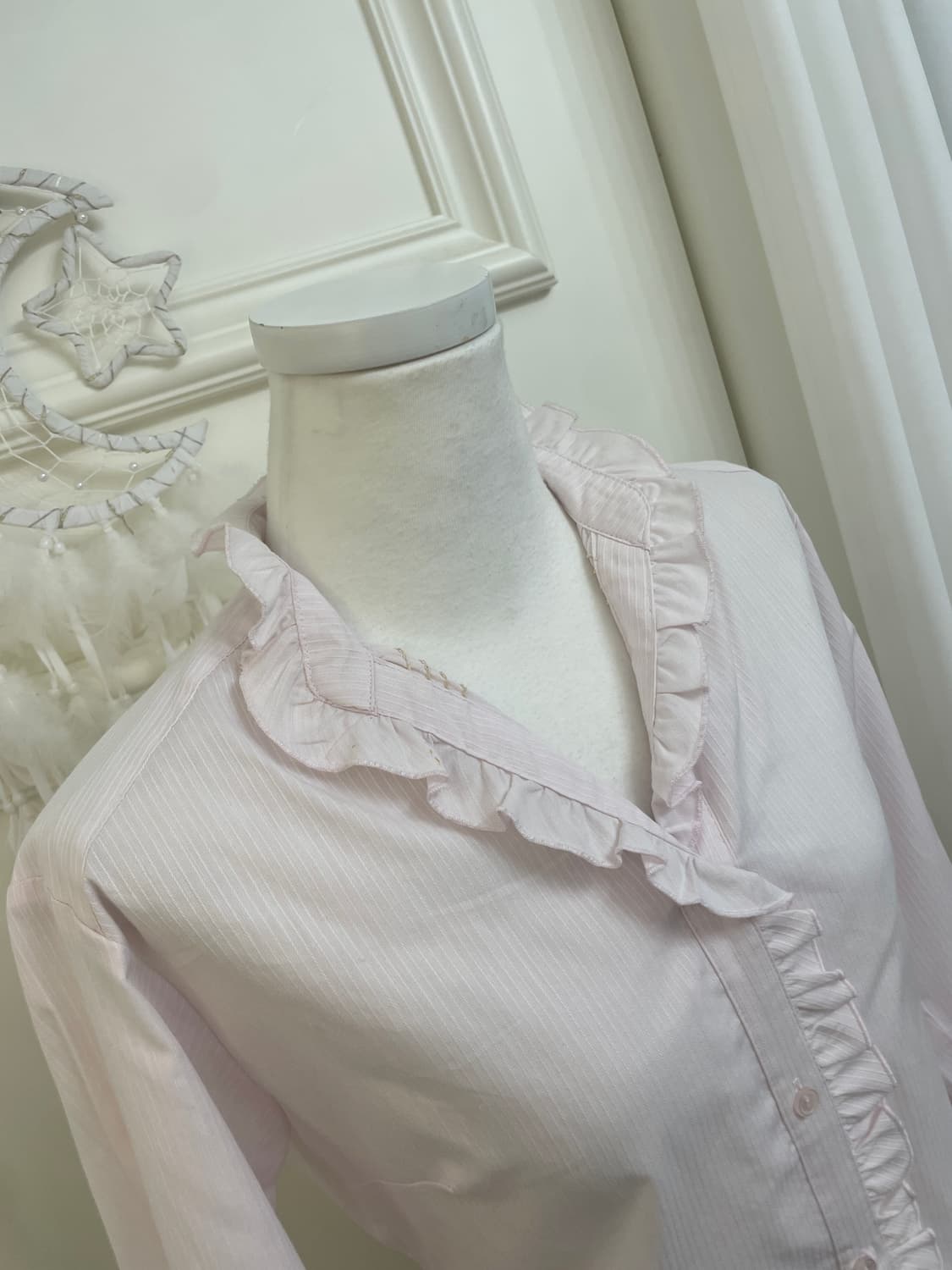 pink ruffle point lovely shirt&white lac 상품이미지10