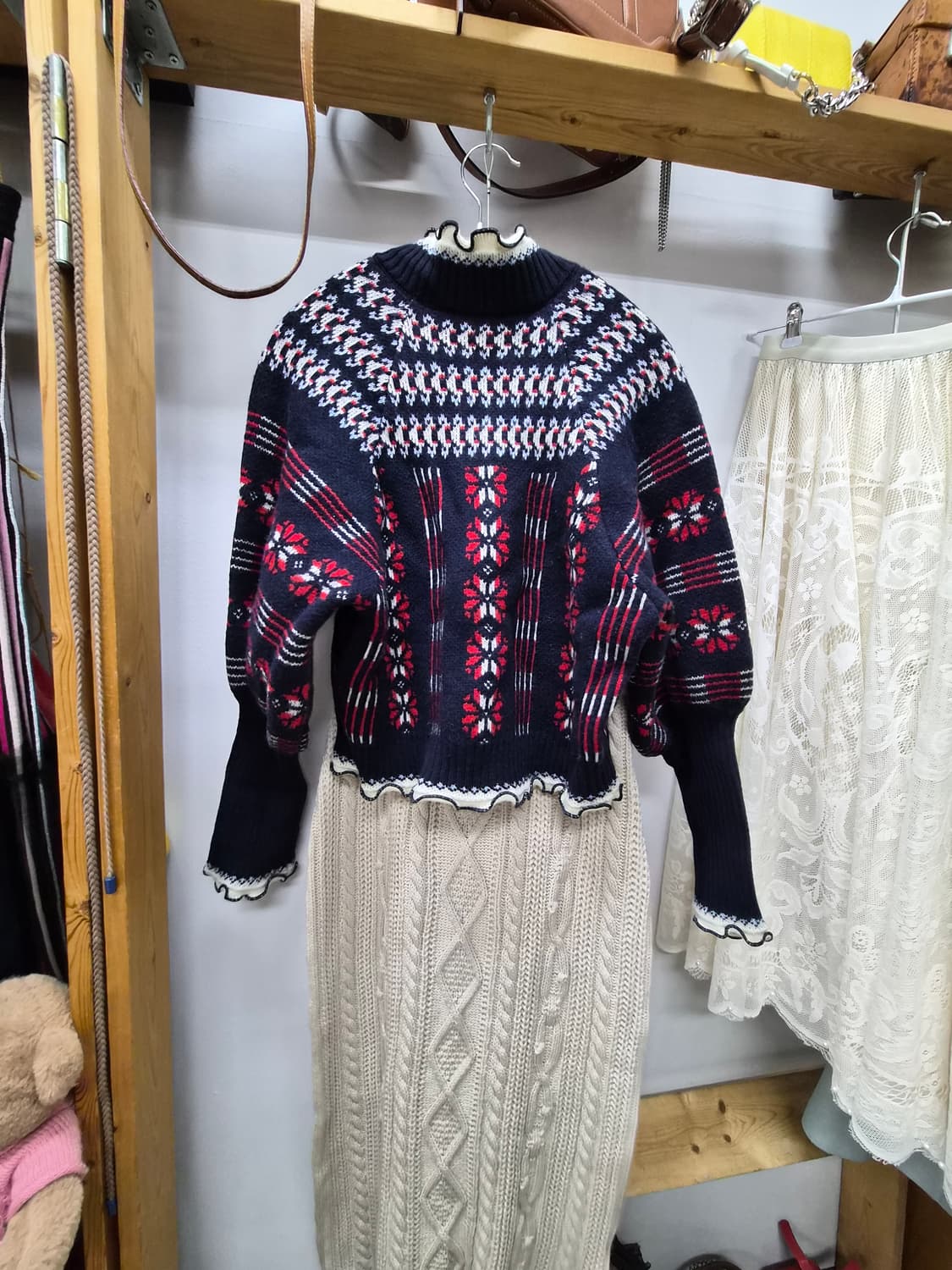 막스마라 벌룬 니트집업.  니트케이블 롱스커트 상품이미지6