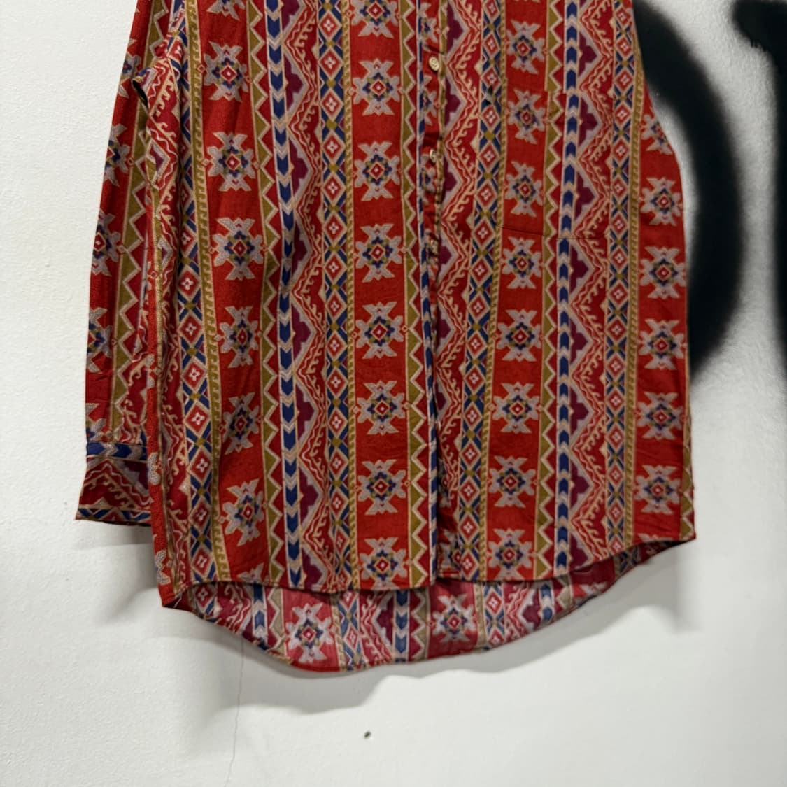 VTG 빈티지 에스닉 풀 패턴 원포켓 긴팔 셔츠 상품이미지4