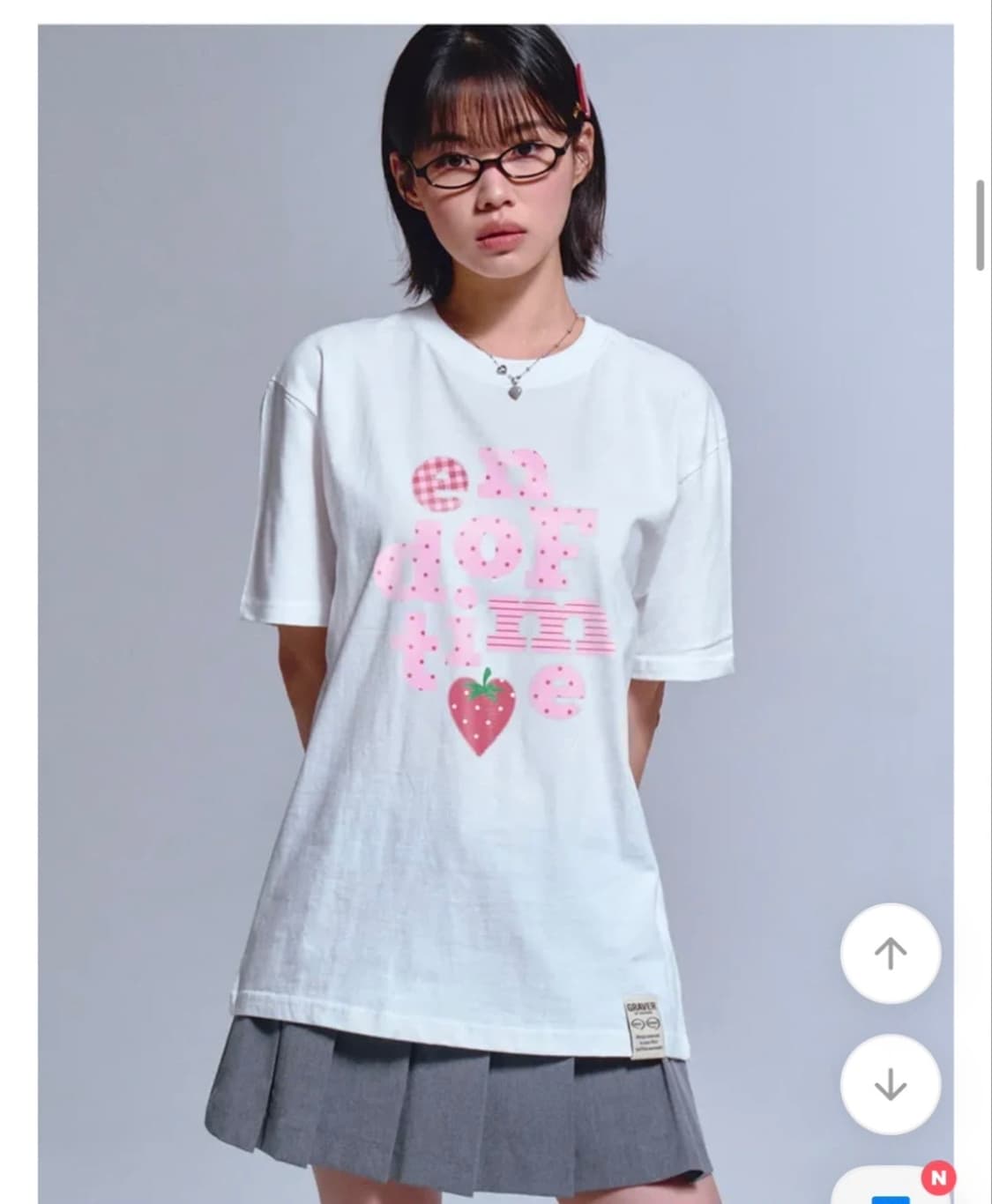 그레이버 딸기 흰색 반팔티 상품이미지1