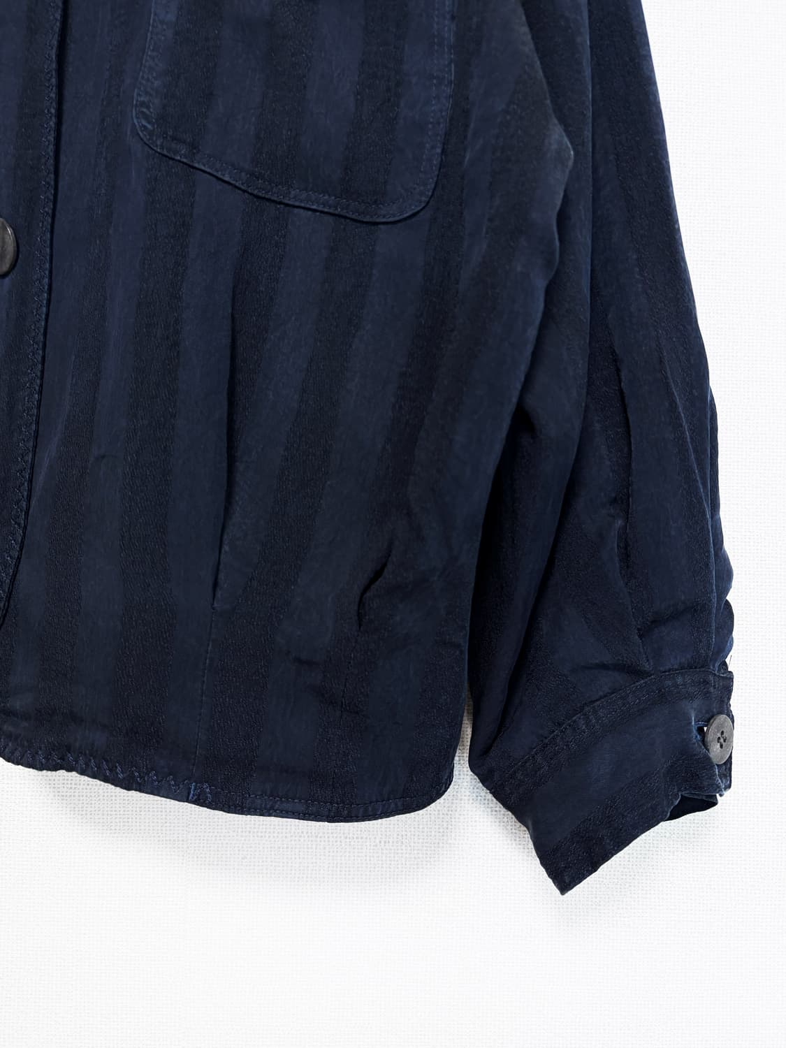 Stripe Relaxed Blouson - Dark Navy 상품이미지5