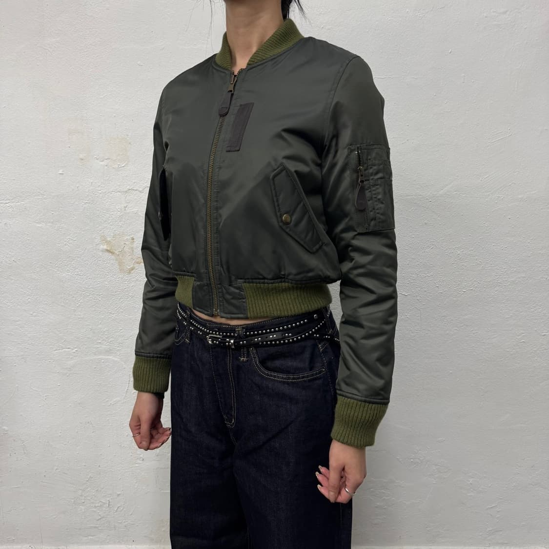 SLY Japan 올리브 덤블 리버시블 쇼트 플라이트 MA-1 자켓 상품이미지1