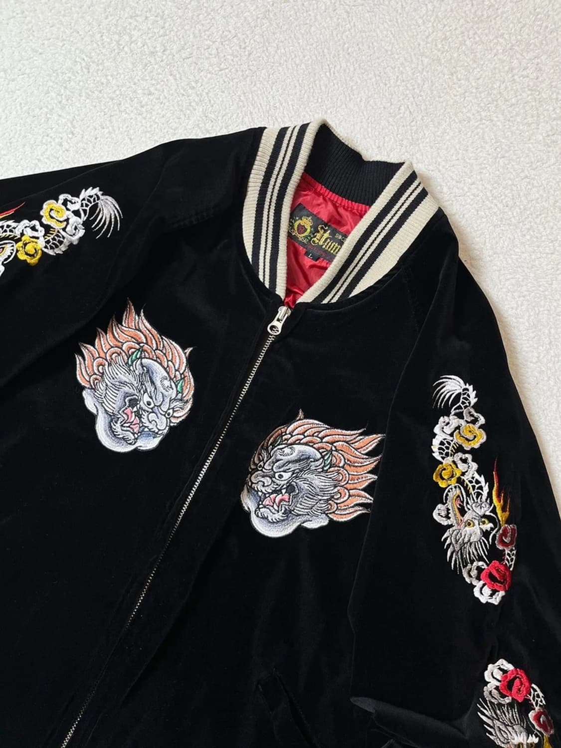 험버 Humber 벨벳 재팬 고블린 자수 스카쟌 블루종 PN7093 상품이미지4