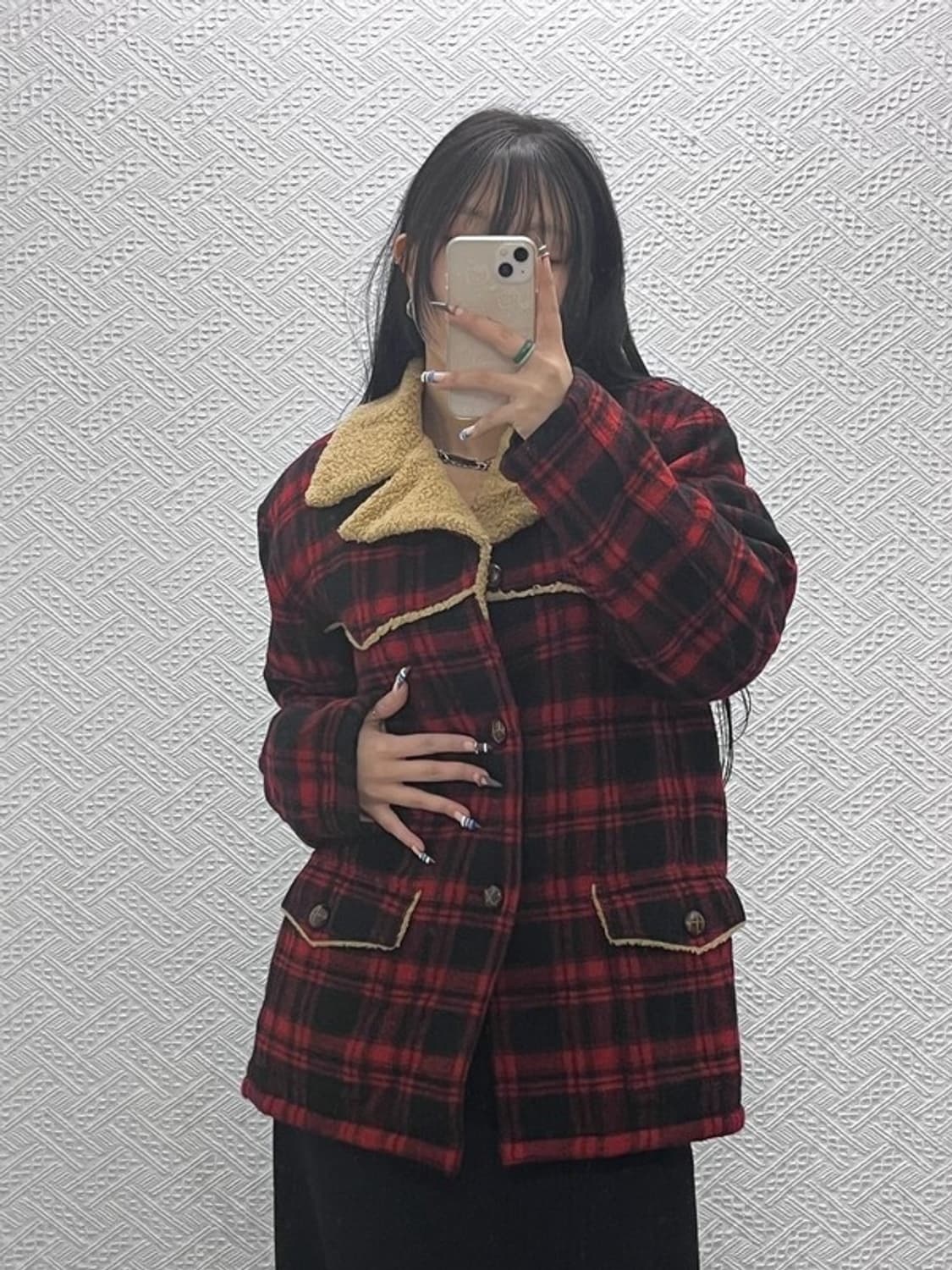 리바이스 빈티지 양털카라 홀리데이 타탄체크 자켓 L C07736 상품이미지1