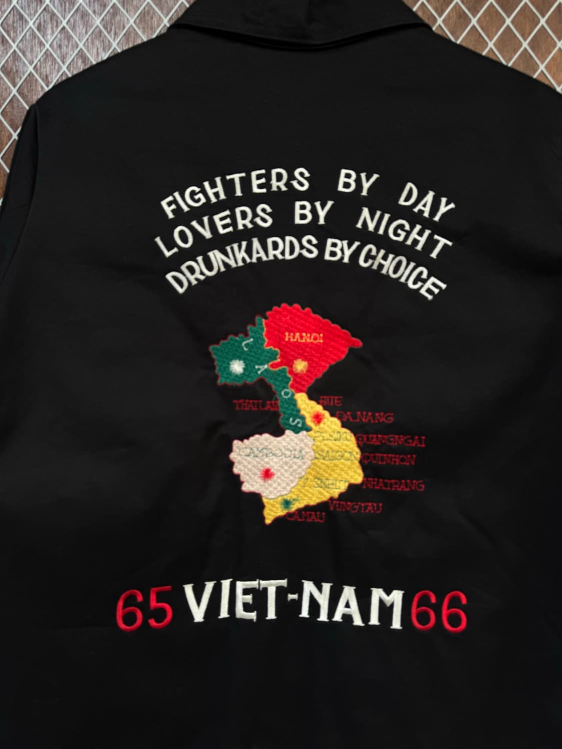 아웃스탠딩 수베니어 베트남 스카잔 블루종 자수 카라 자켓 S 상품이미지8