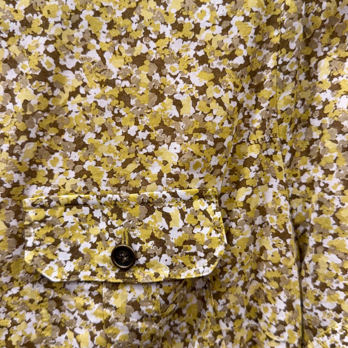 버버리 런던 플로럴 패턴 반팔 셔츠 더블 포켓 코튼 블라우스 옐로우 상품이미지6