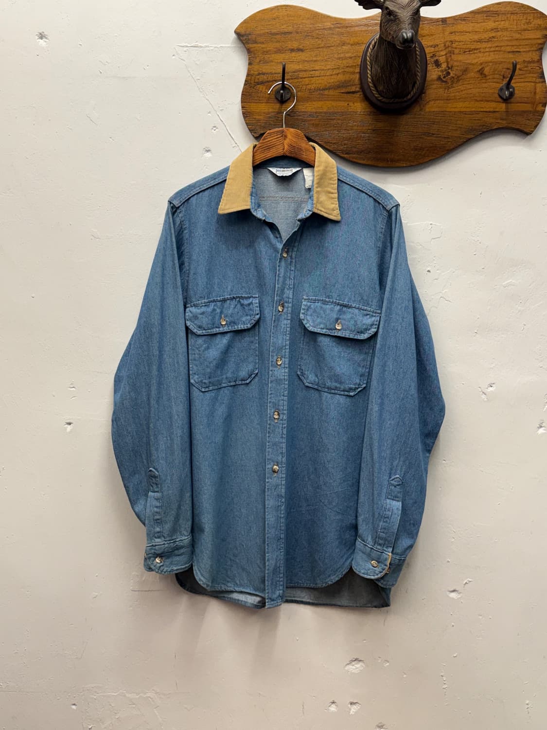 80s USA Five Brother Denim Shirt 상품이미지1
