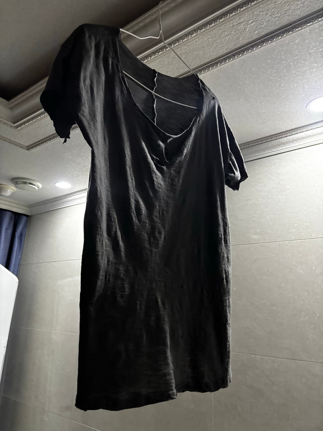 흘러내리는 로우 데미지 워싱 반팔 상품이미지5