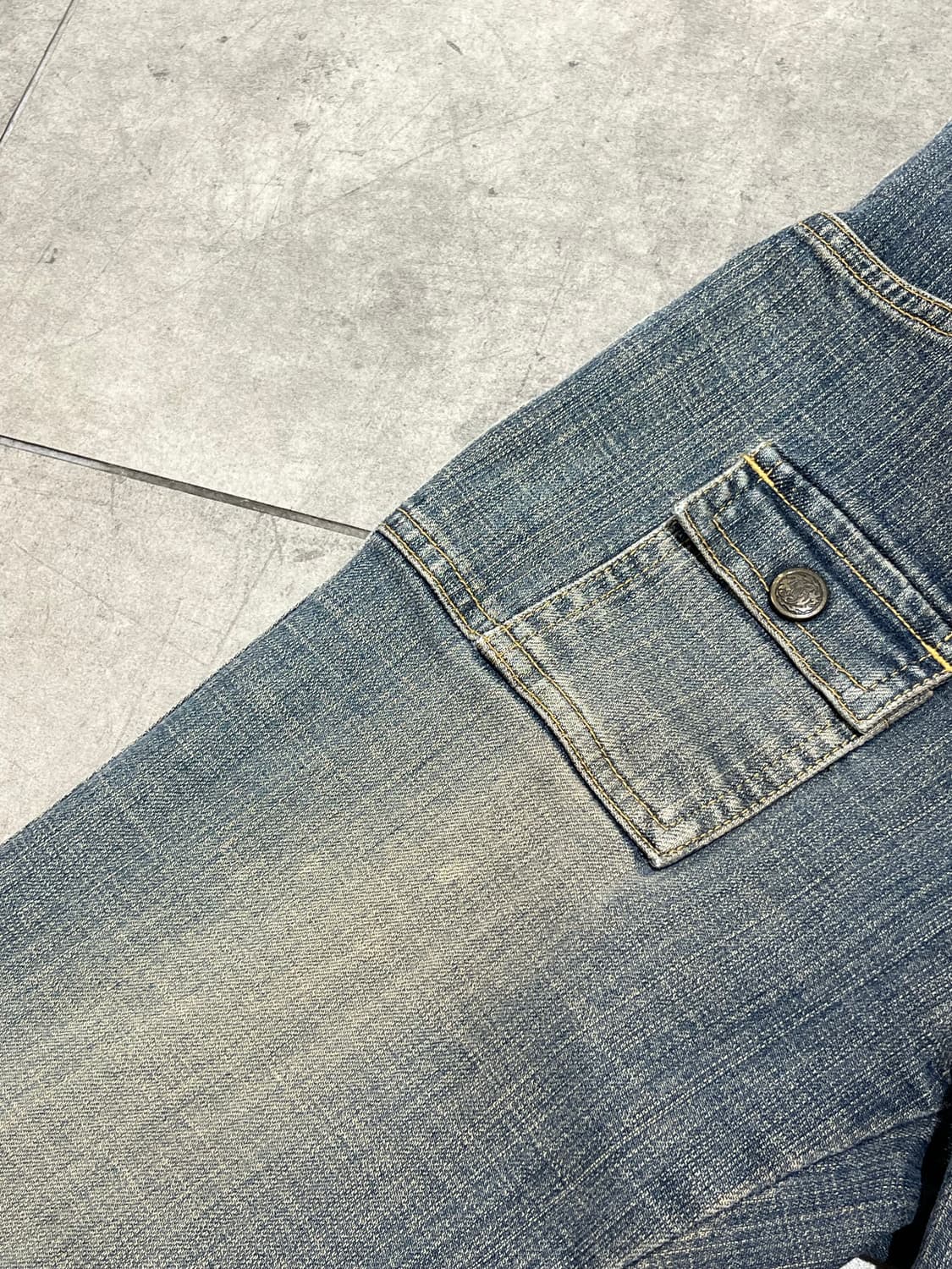 일본 빈티지 미니 카고 포켓 부츠컷 데님 팬츠 상품이미지6