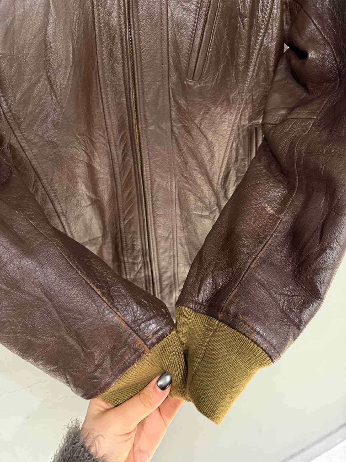 goat skin hood leather jacket 상품이미지9