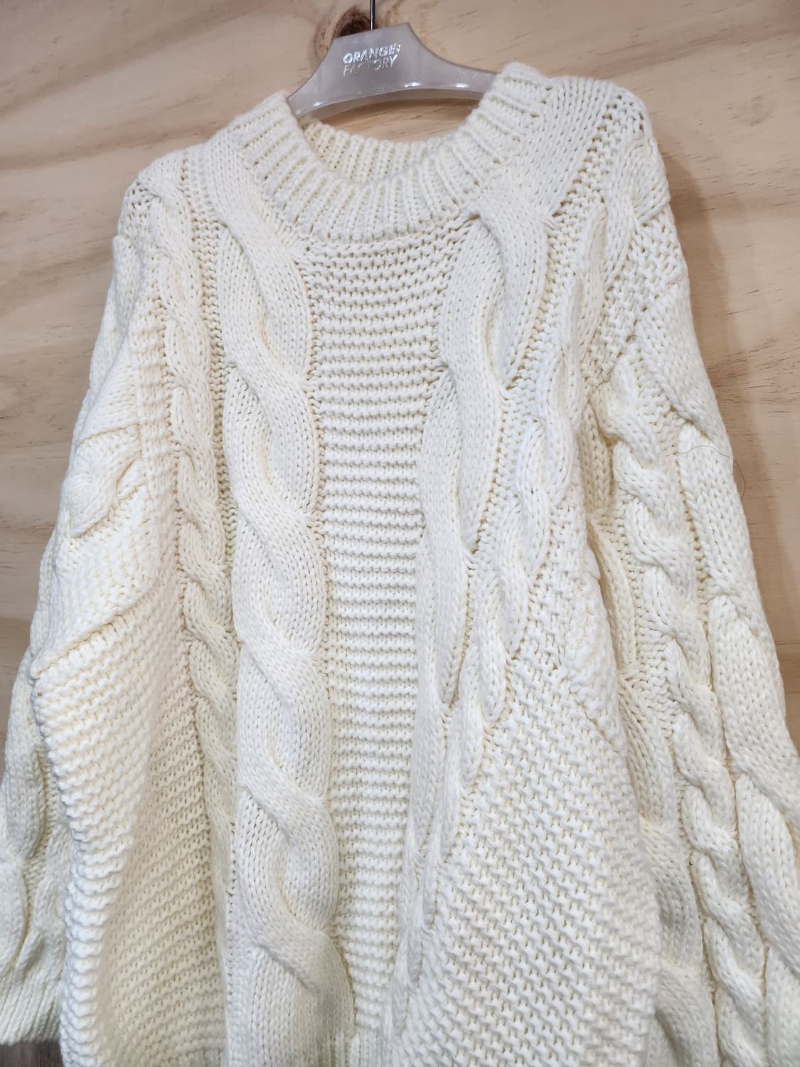 678) nob 눕 꽈배기 오버핏 울블랜드 니트 상품이미지5