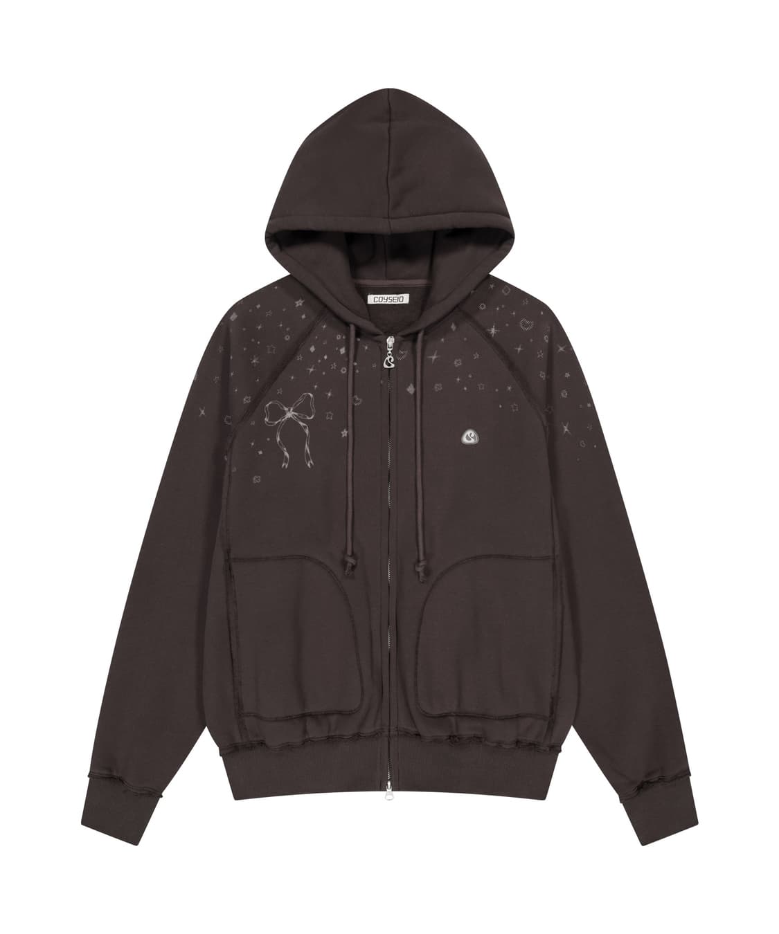 코이세이오 TWINKLE HOOD ZIP-UP DARK BROWN 상품이미지4