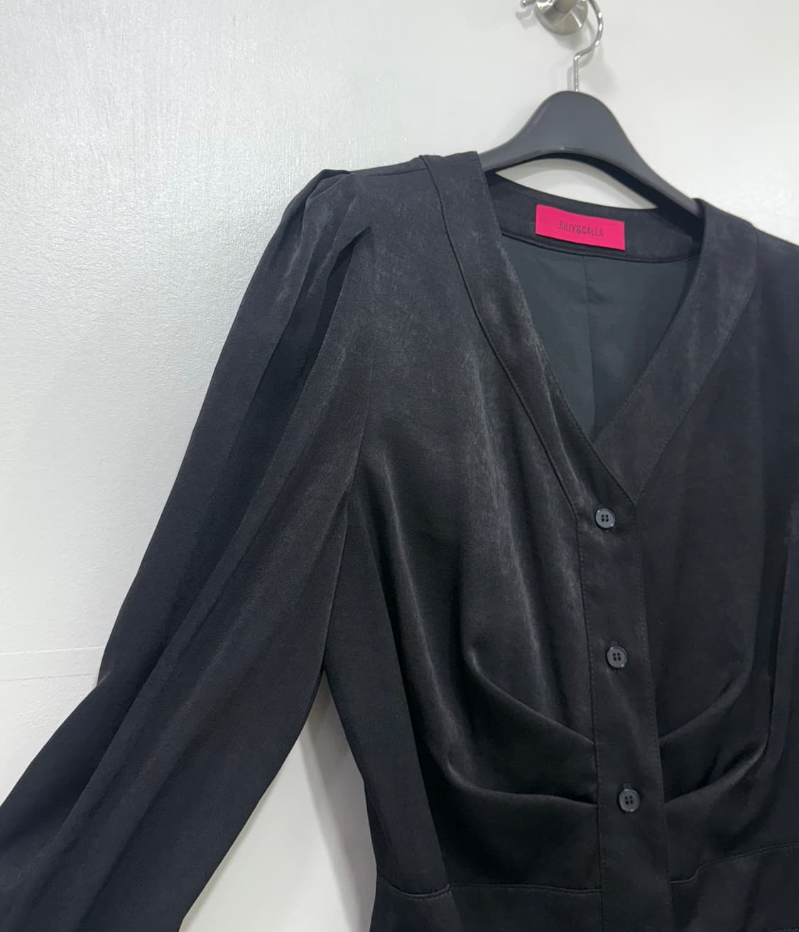 쥴리앤칼라 셔링 블랙 원피스 S 상품이미지3