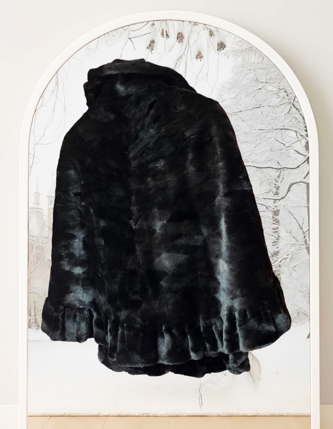 천연모피 케이프  레이스 밍크 자켓/여66~77 상품이미지2