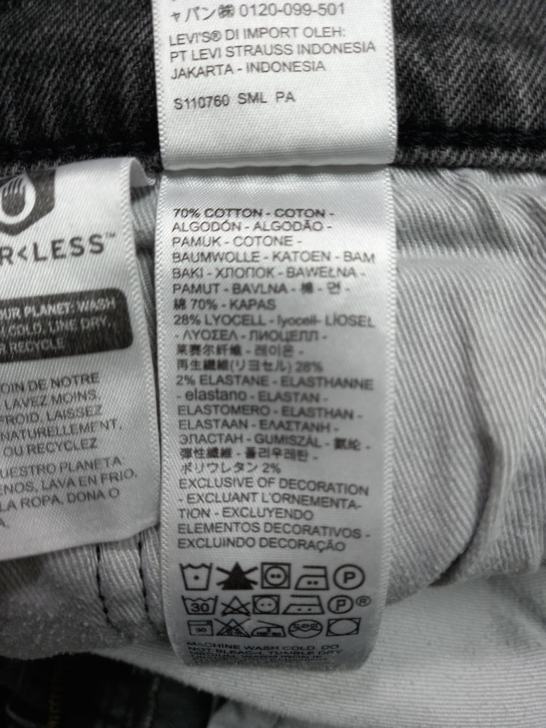 32 빅E 리바이스511 리오셀28% 스판 슬림일자진 32-386 상품이미지9