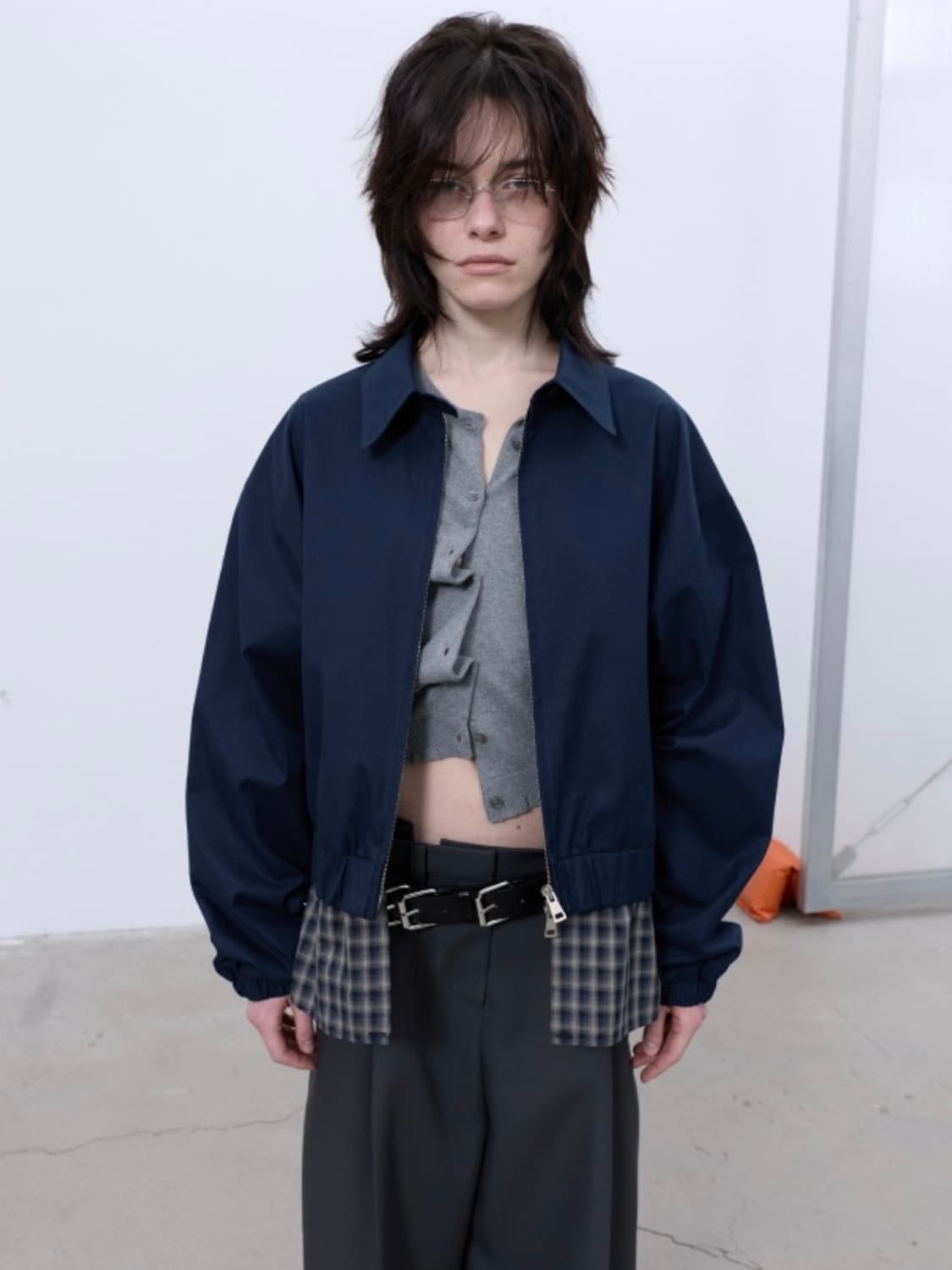 Lcdc tm 체크 디테일 블루종 자켓 상품이미지1