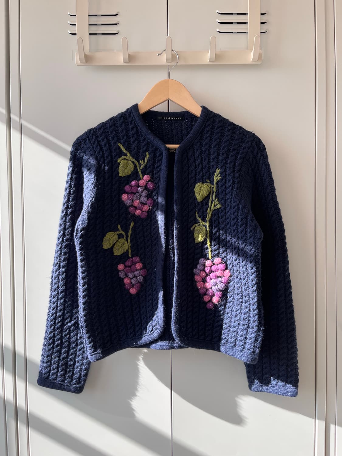 Child woman 포도 꽈배기 울니트 가디건  상품이미지1