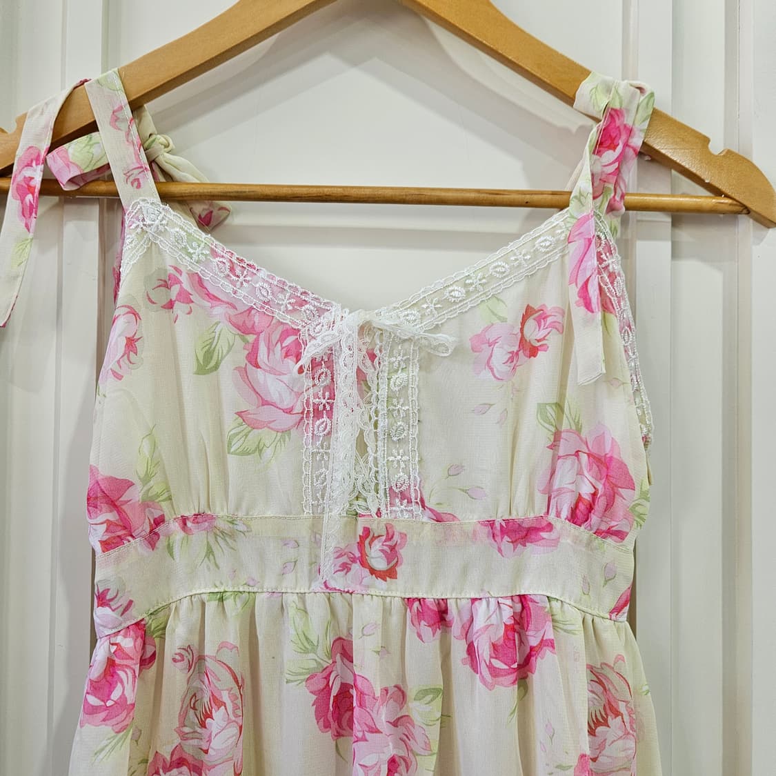 디어리 플라워 롱 원피스  레이스 프릴 상품이미지3