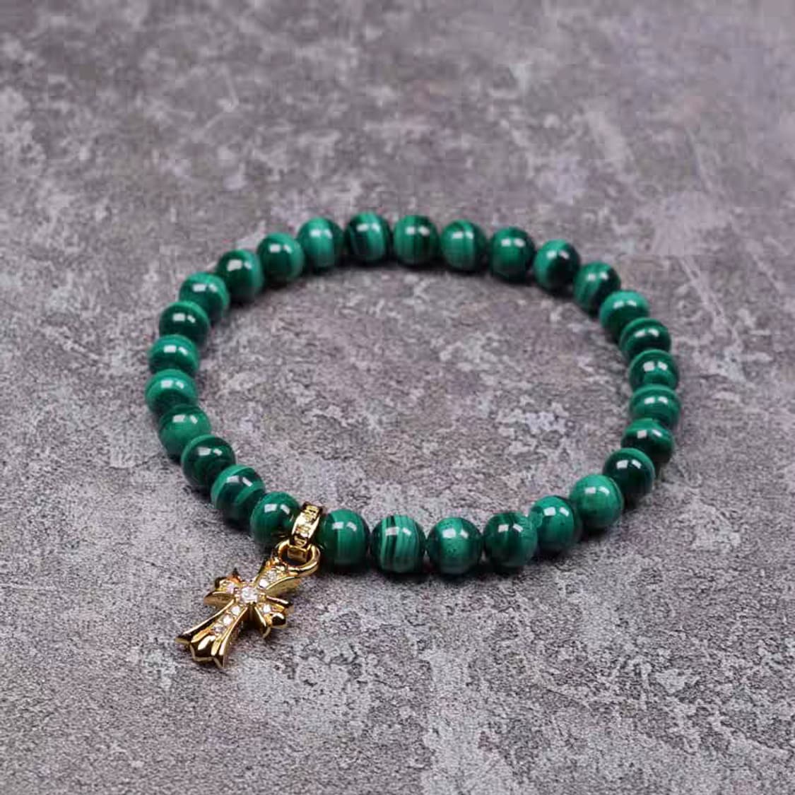 Oceanora 말라카이트 골드 십자가 팔찌 상품이미지4