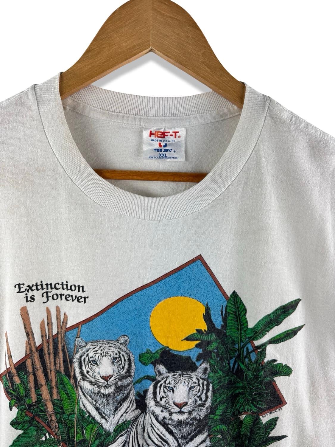 90S 미국생산 백호 프린팅 싱글스티치 티셔츠2463 상품이미지2