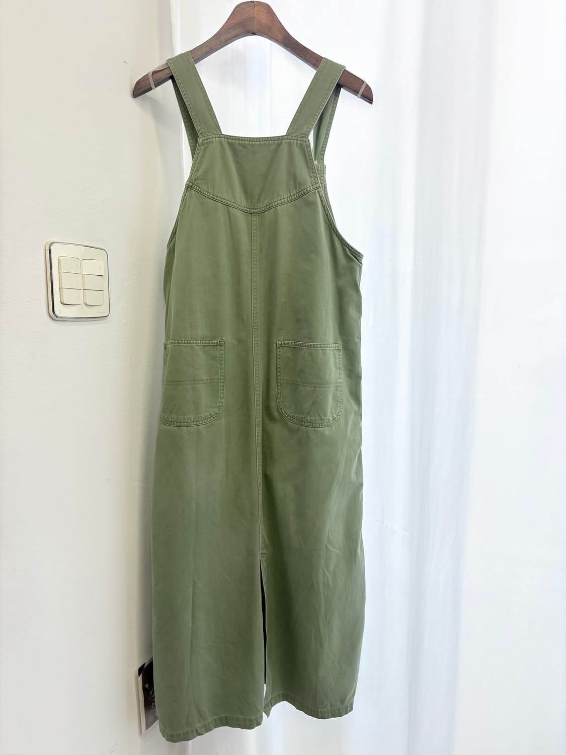 카키 빈티지 워크 오버롤 원피스 JPN 상품이미지4