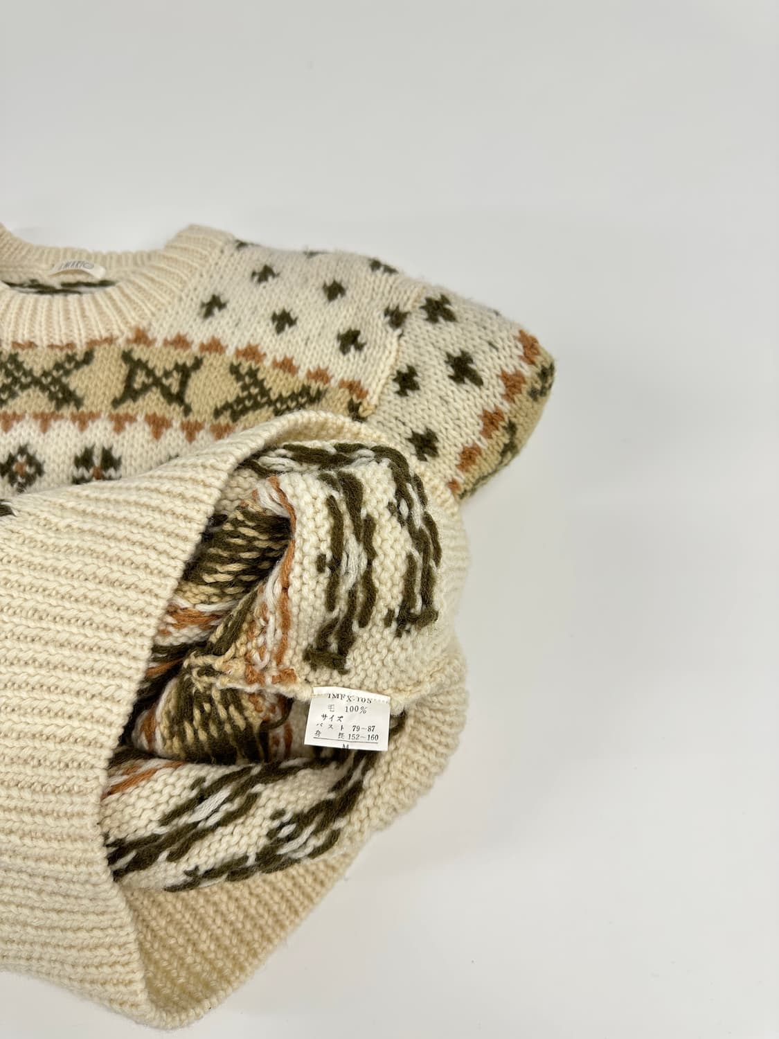 90s japan 재팬 빈티지 양모 노르딕 스웨터 상품이미지4