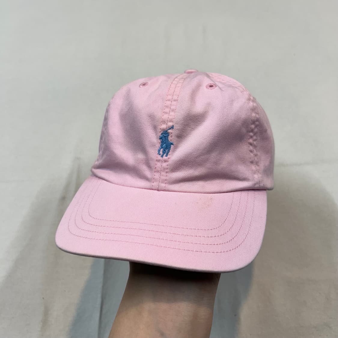 폴로 랄프로렌 핑크 볼캡 모자 가죽스트랩 정품 상품이미지1