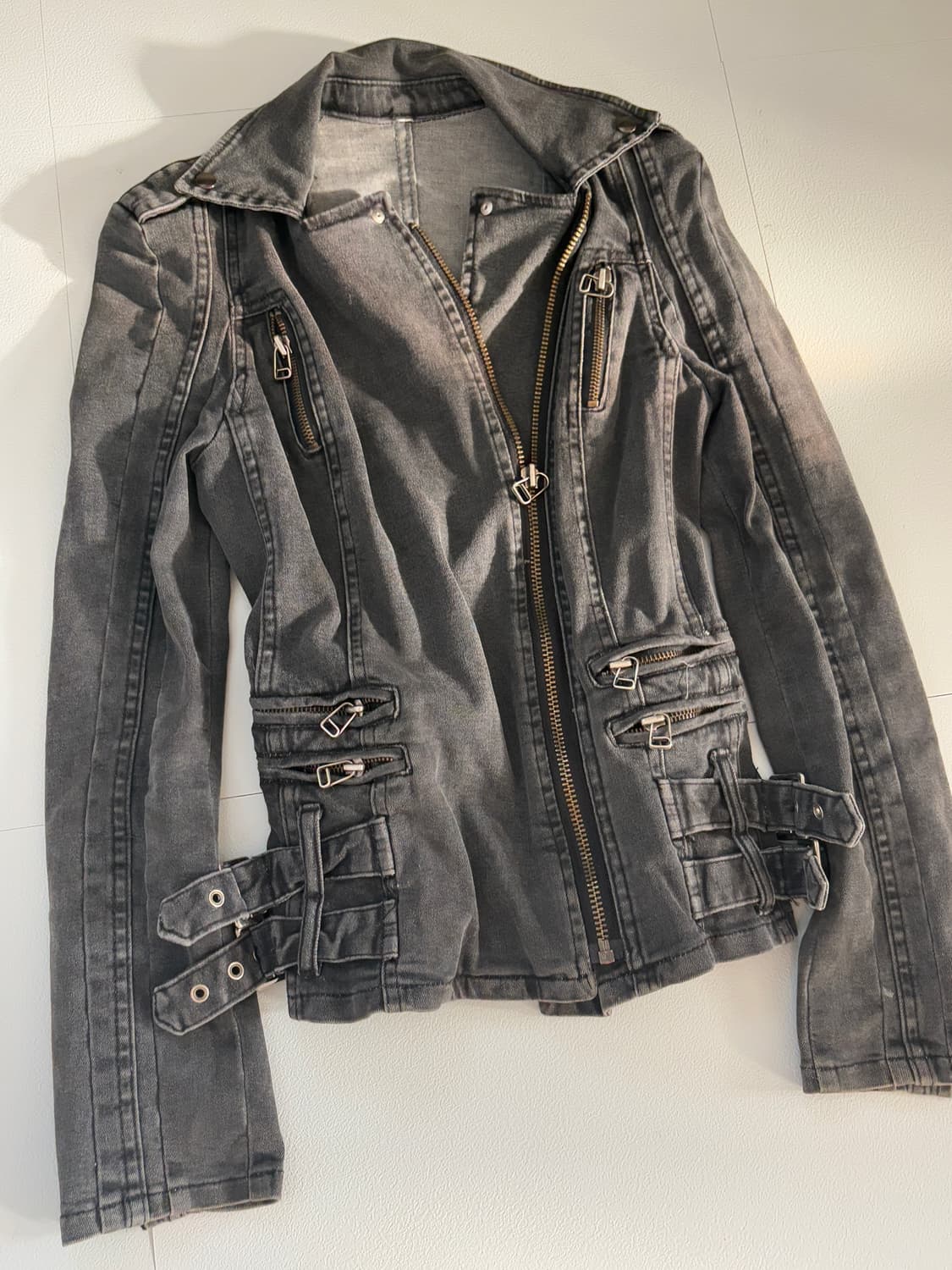 • Dark Gray Denim Detail Rider Detail Ja 상품이미지4