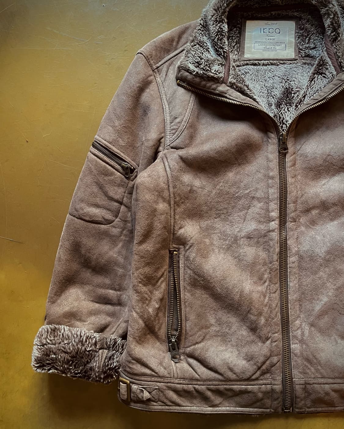 IKKA Japan Leather Fur Trucker Jacket 상품이미지5