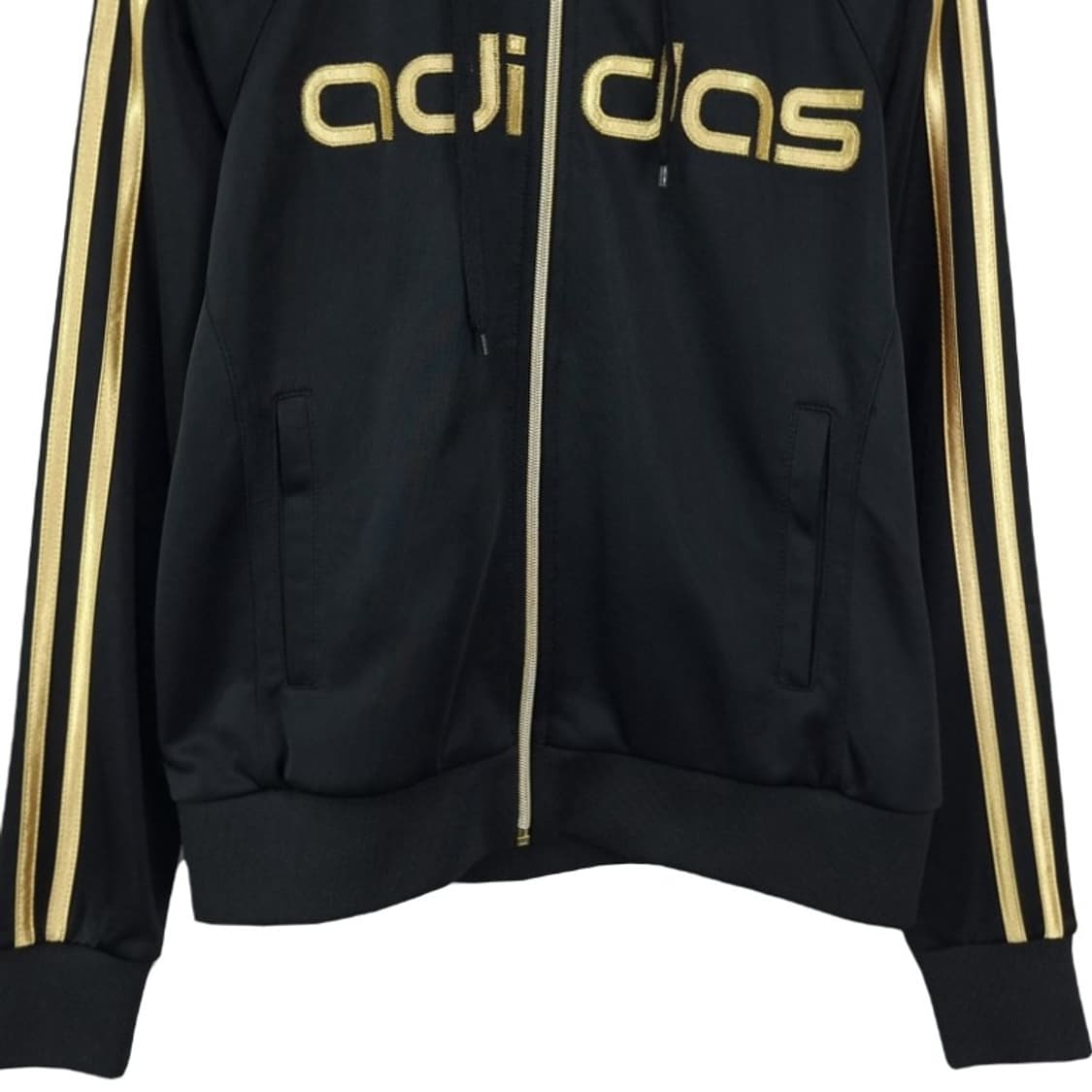 [아디다스] 빅로고 Y2K 빈티지 삼선 후드집업 블랙 골드 M16444 상품이미지5