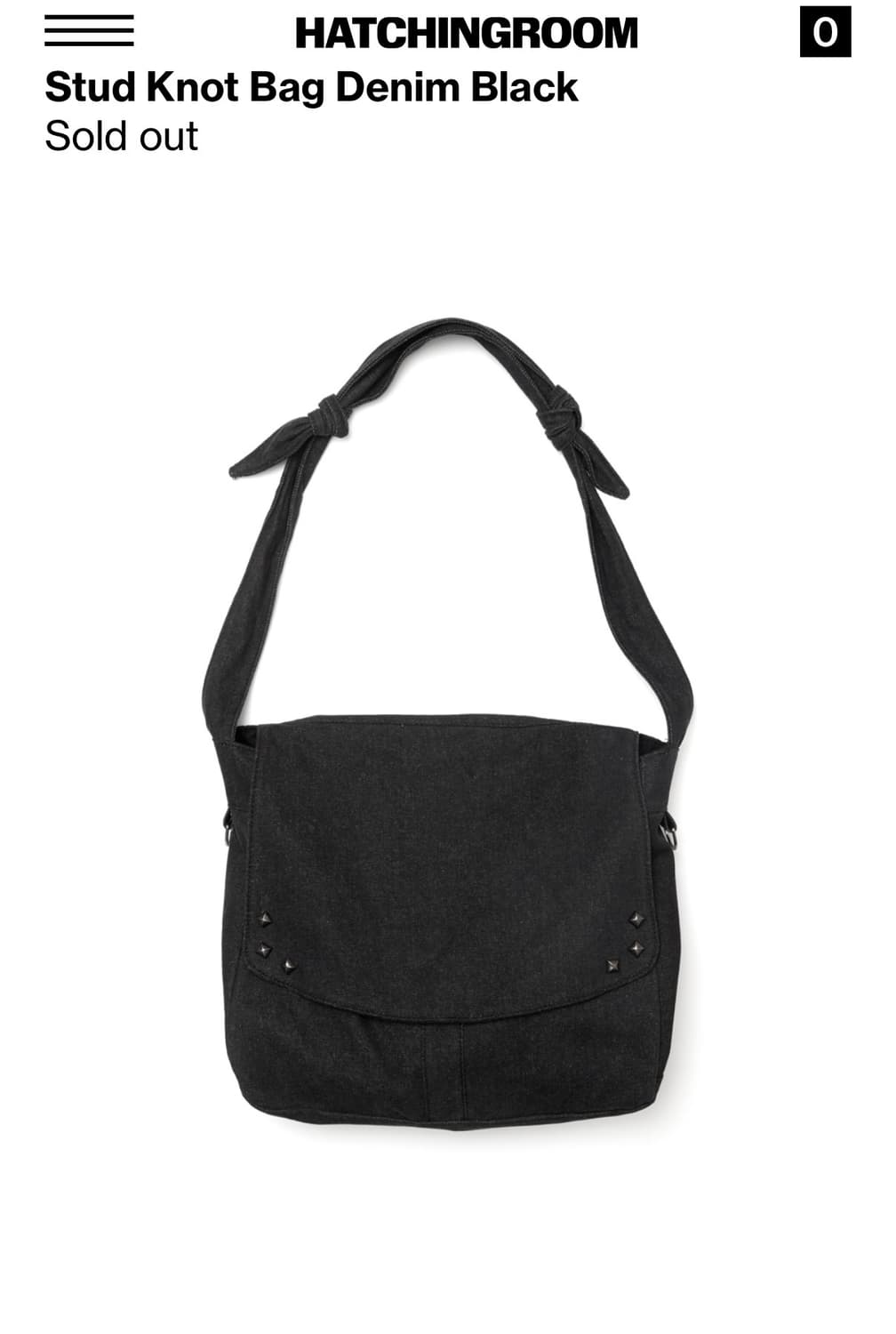 해칭룸 Stud Knot Bag Denim Black 상품이미지1