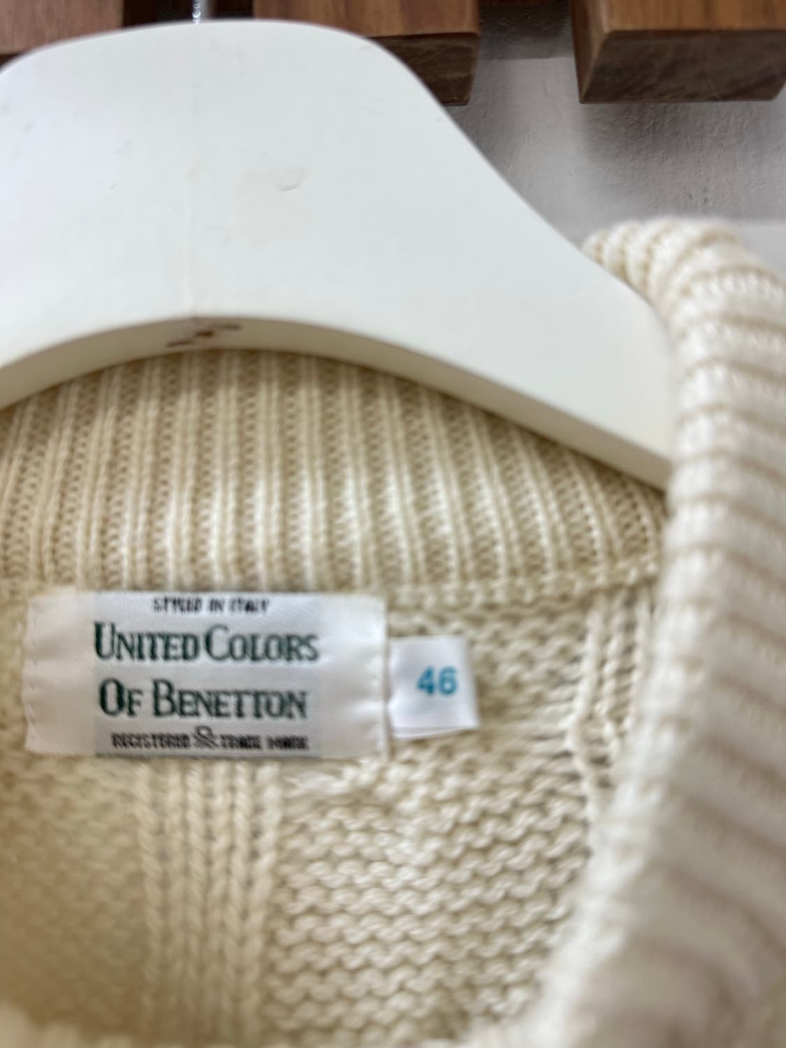 BENETTON베네통 아이보리 아란 케이블 니트 Made in Italy 상품이미지2